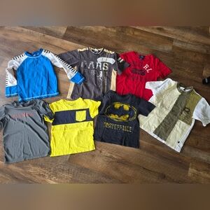 Assorted Boys' T-Shirts & Tops - Blue, Red, Yellow, Black, Gray, White Size 6